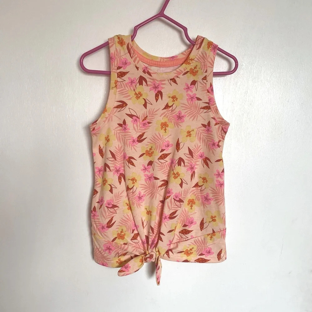 Cat & Jack Floral Front Tie Toddler Tank Top - Size 4T - Picture 1 of 10
